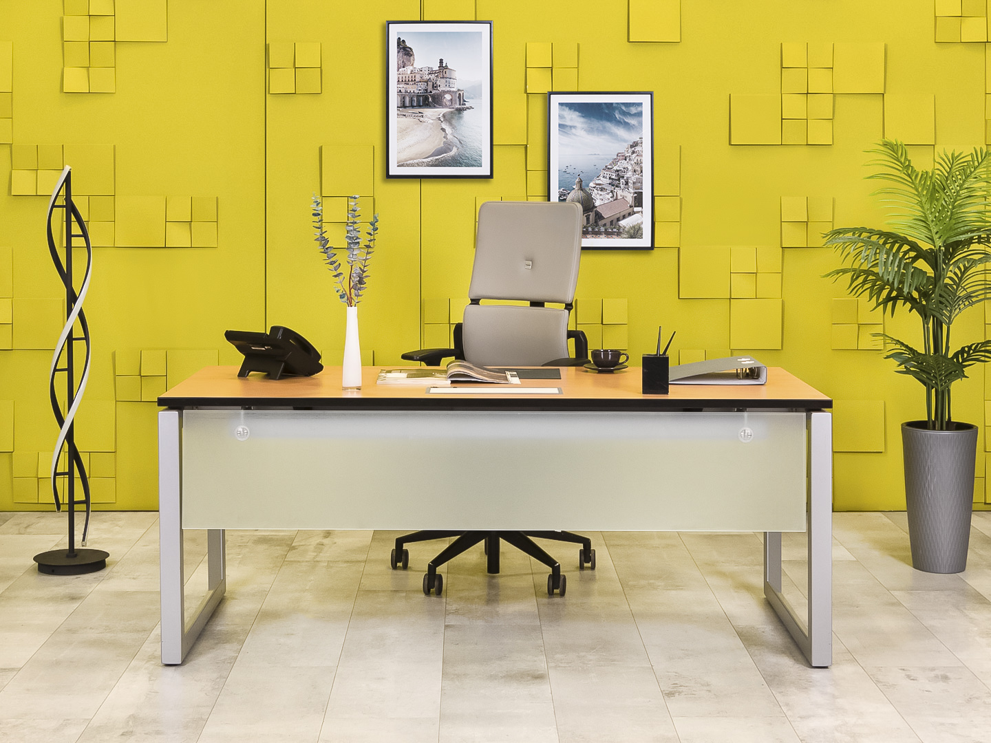 Стол для руководителя   Steelcase ЛДСП Ольха Германия  СРПЛ-30016