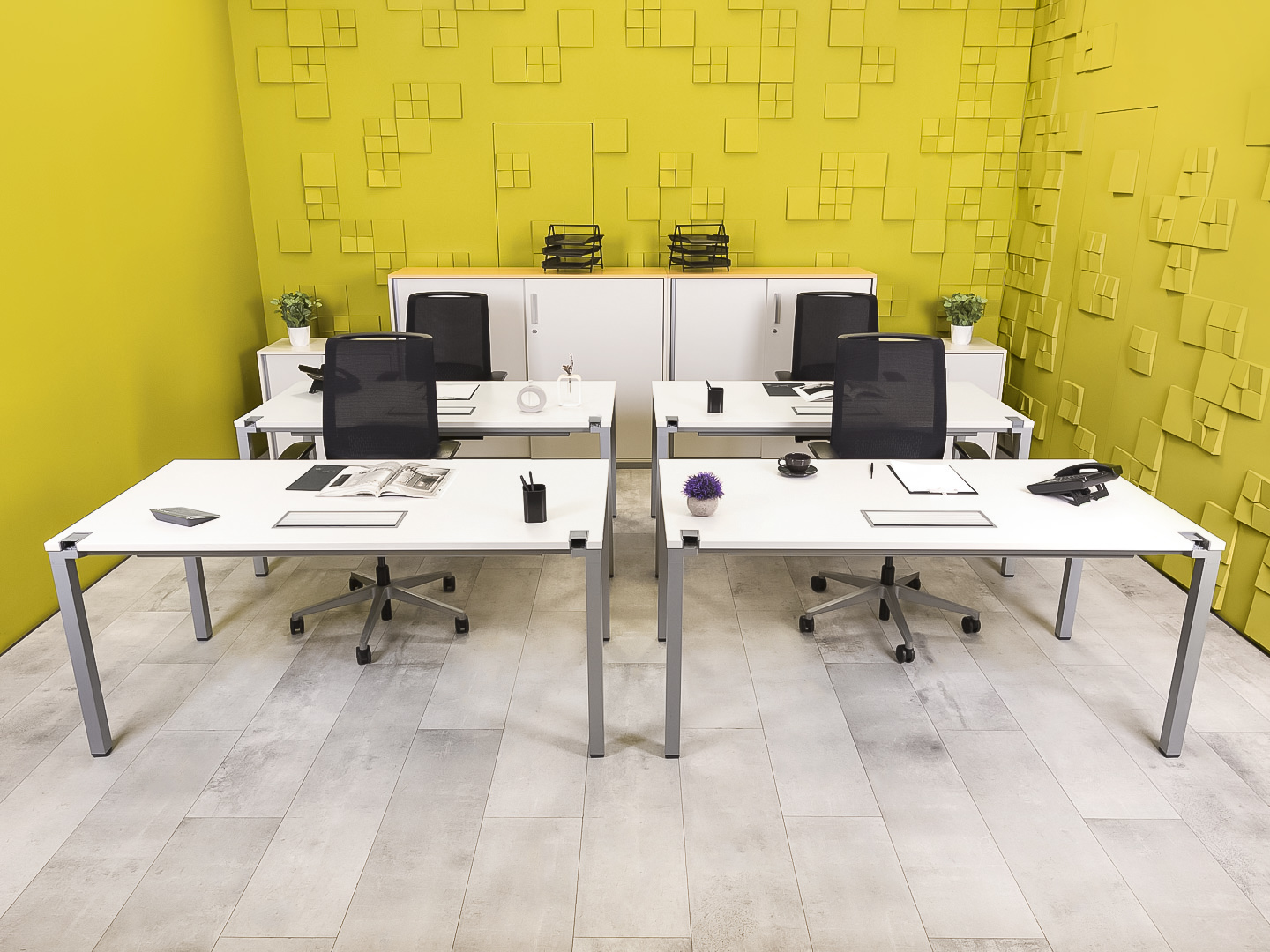 Офисный стол прямой Steelcase ЛДСП Белый Франция  СППБ-04026