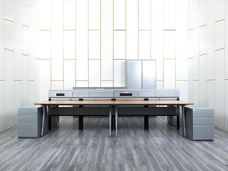 Комплект офисной мебели Herman Miller 3 200х1 800х1 000 ЛДСП Орех   (КОМХ-17082)