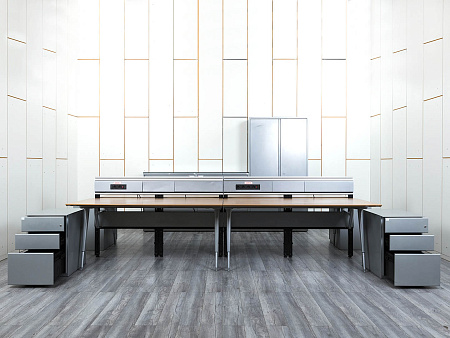 Комплект офисной мебели Herman Miller 3 200х1 800х1 000 ЛДСП Орех   (КОМХ-17082)